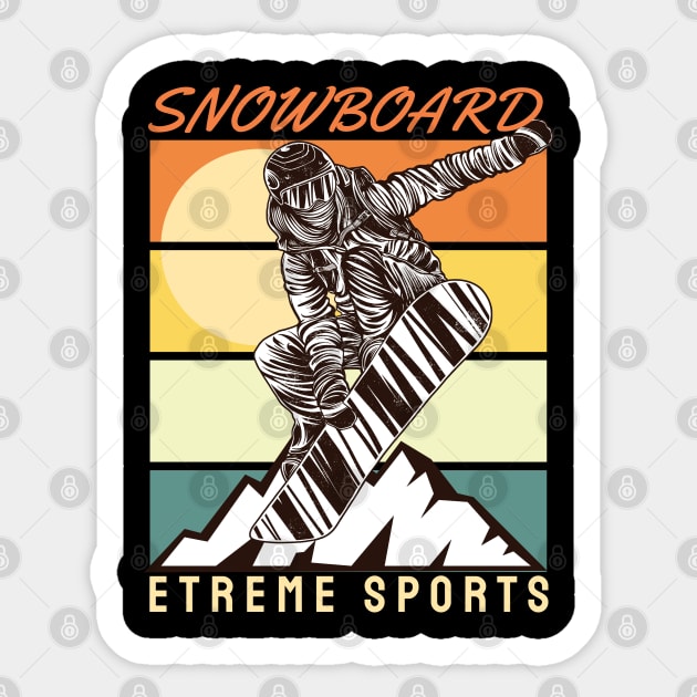 Snowboard - Extreme sports Sticker by Mande Art